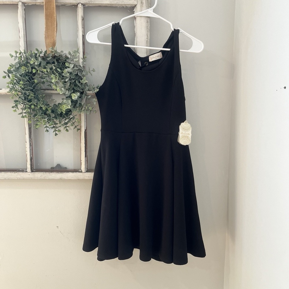 NWT Altar'd‎ State Dress Black Lace Up Back Size M Fit And Flare Skater Cocktail - Picture 2 of 7